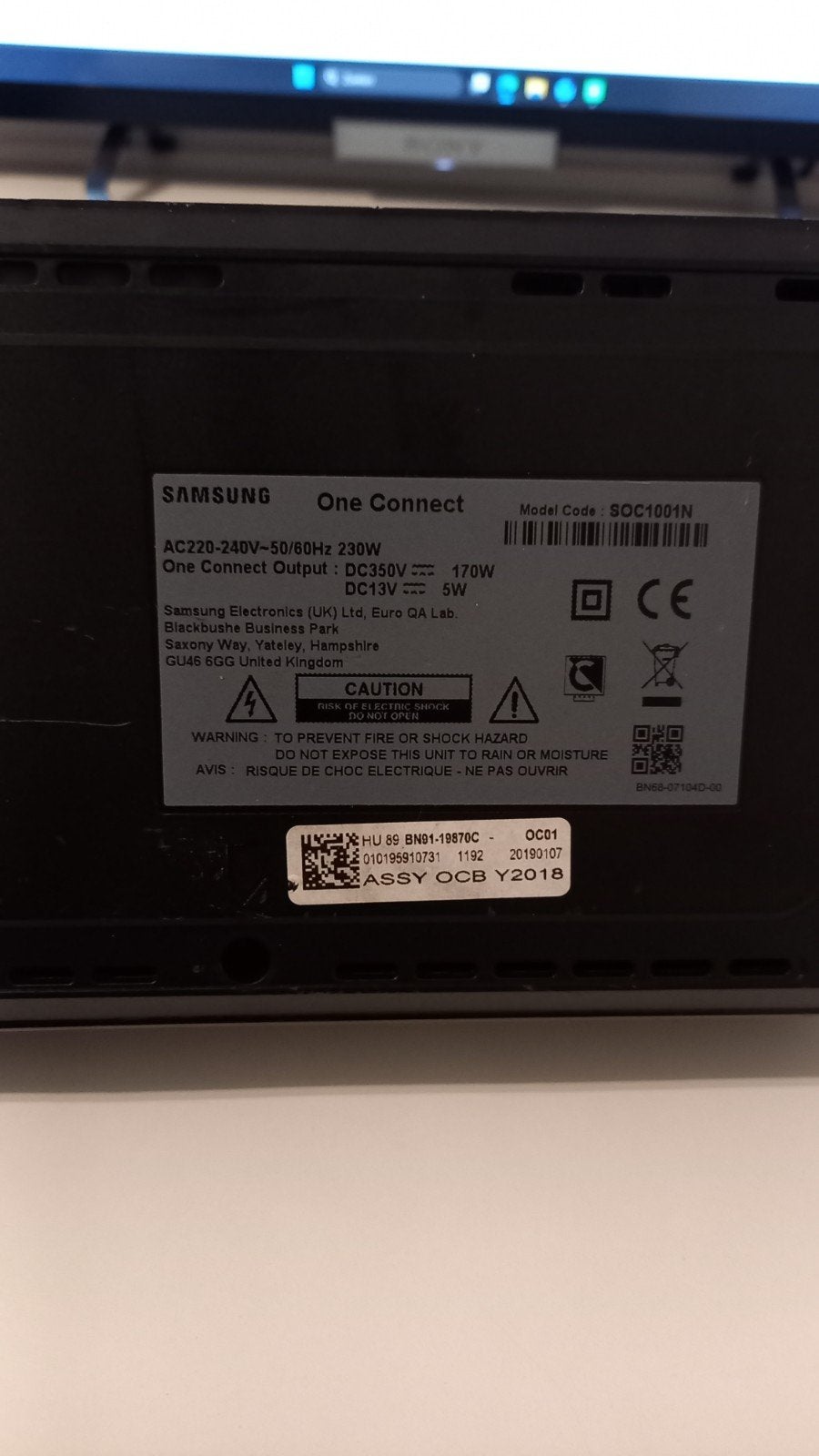 Samsung One Connect Box SOC1001N voor QLED TV, Audio, Tv en Foto, Televisie-accessoires, Ophalen of Verzenden, Gebruikt