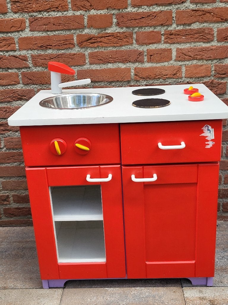houten speelgoedkeukentje inclusief speelserviesje, Ophalen, Gebruikt, Hout, Speelkeuken