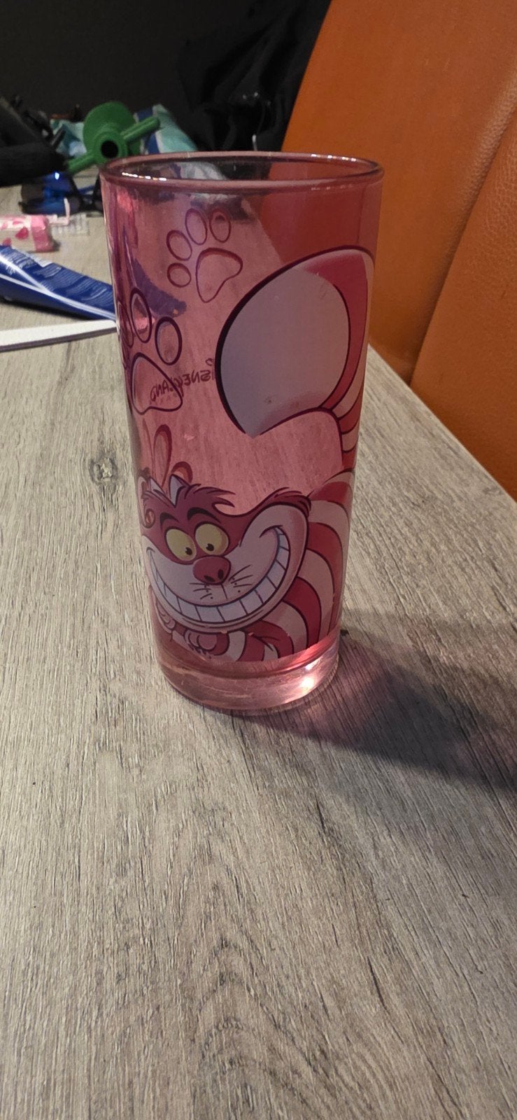 Alice in Wonderland Cheshire Cat glas, Ophalen of Verzenden, Glas, Overige stijlen, Glas of Glazen