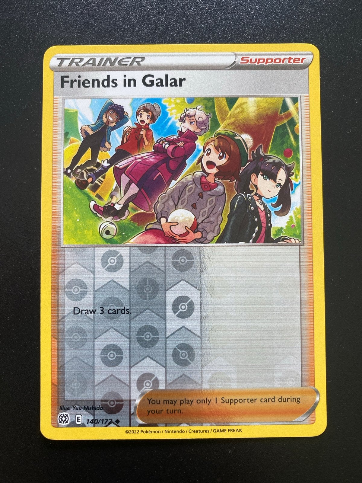 Friends in Galar 140/172 Rev. Holo Pokémon Brilliant Stars, Ophalen of Verzenden, Zo goed als nieuw, Losse kaart, Foil