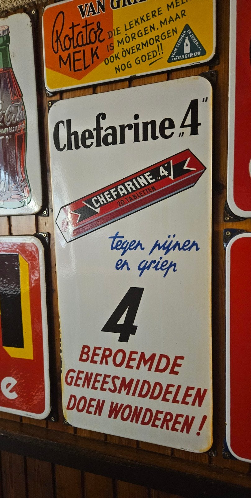 Emaille Reclamebord Chefarine 4", Verzamelen, Merken en Reclamevoorwerpen, Ophalen of Verzenden, Gebruikt, Reclamebord