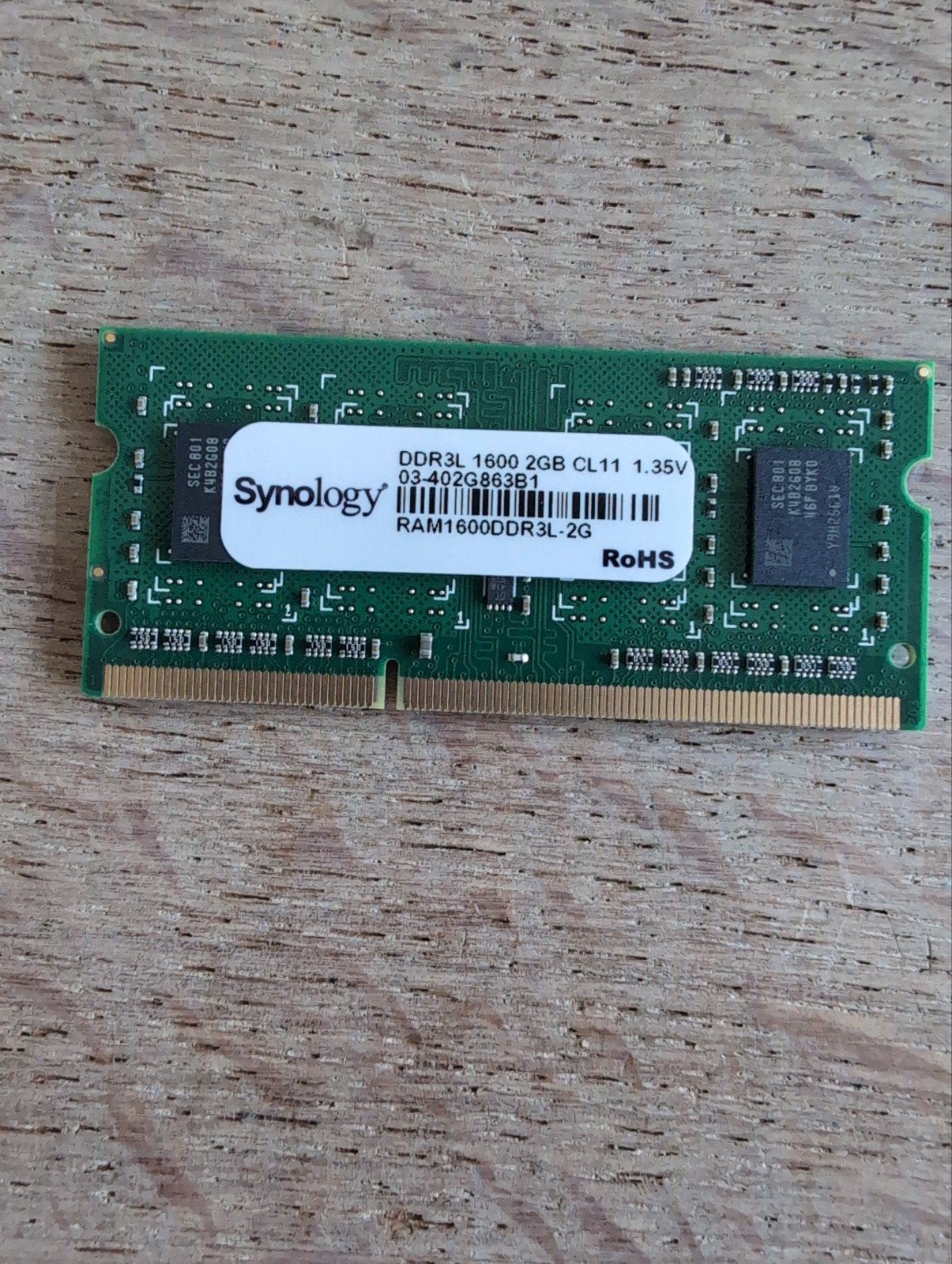 Synology DDR3L 1600 2GB CL11 1.35V RAM voor NAS/Laptop, Computers en Software, RAM geheugen, DDR3, Ophalen of Verzenden, Zo goed als nieuw