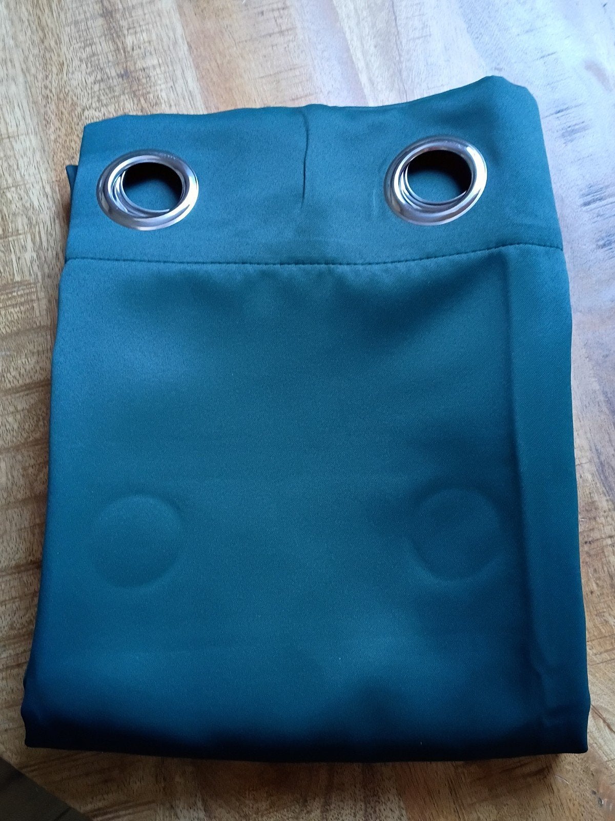 Donkergroene kant en klaar gordijnen met ringen, Ophalen of Verzenden, Met ringen, Polyester