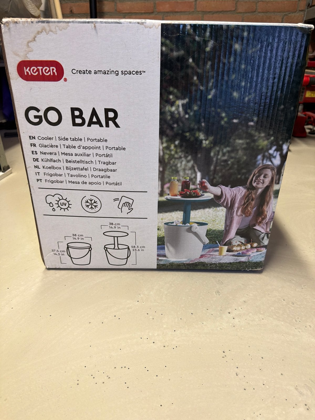 Keter Go Bar: Koelbox, bijzettafel en draagbaar, Ophalen of Verzenden, Nieuw