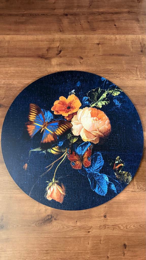 Heinen Delfts Blauw Wandbord - Vlindertuin - 80cm, Huis en Inrichting, Woonaccessoires | Wanddecoraties, Ophalen