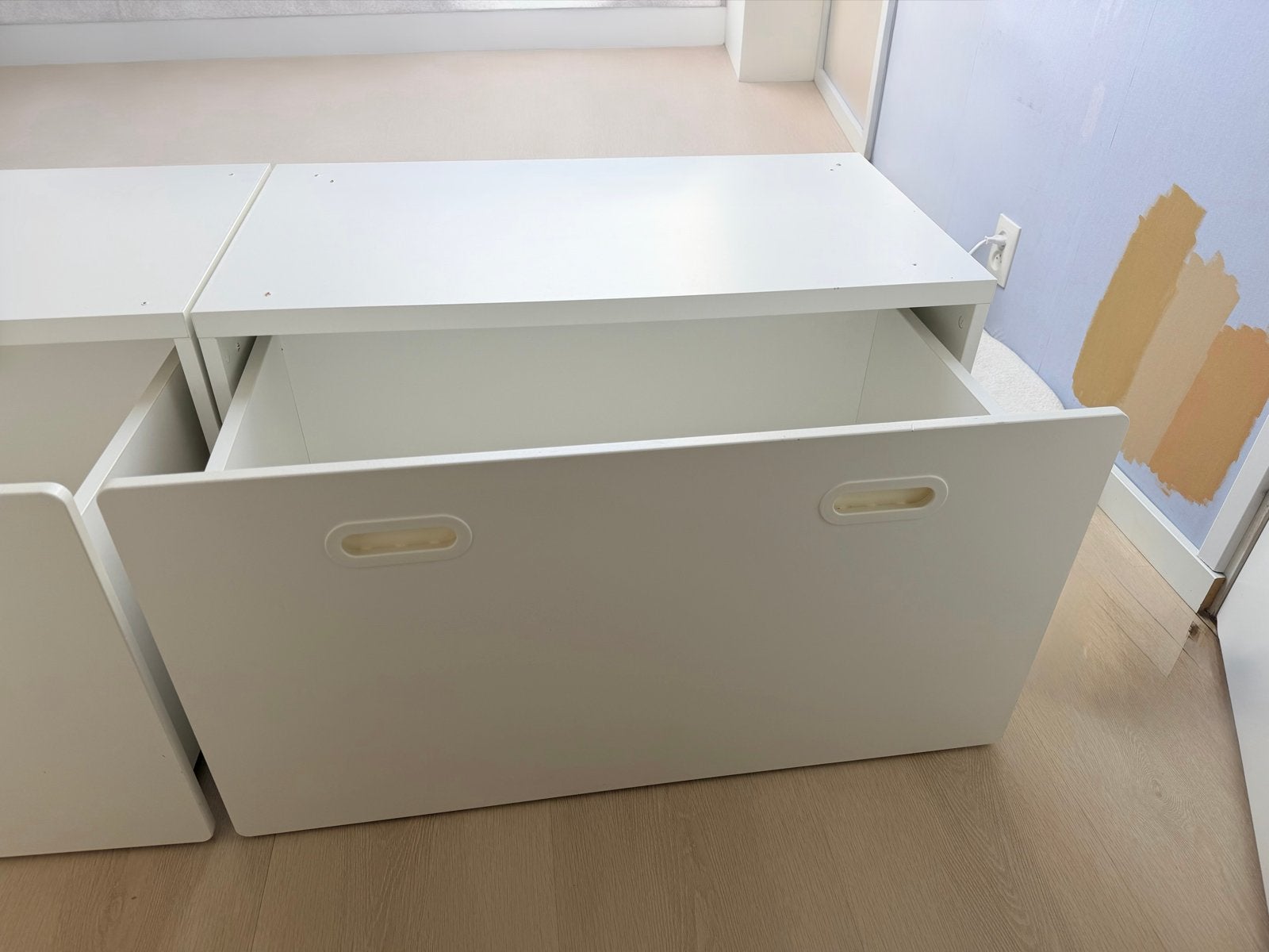 2x IKEA STUVA / FRITIDS speelgoedkist met bank - wit, Ophalen, Gebruikt, Overige typen