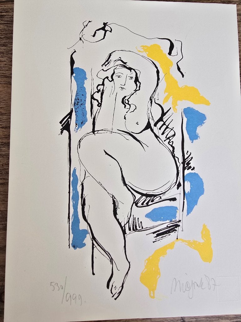 Kunstwerk kunst art Nic Jonk zeefdruk Élegance nr. 530/999, Ophalen