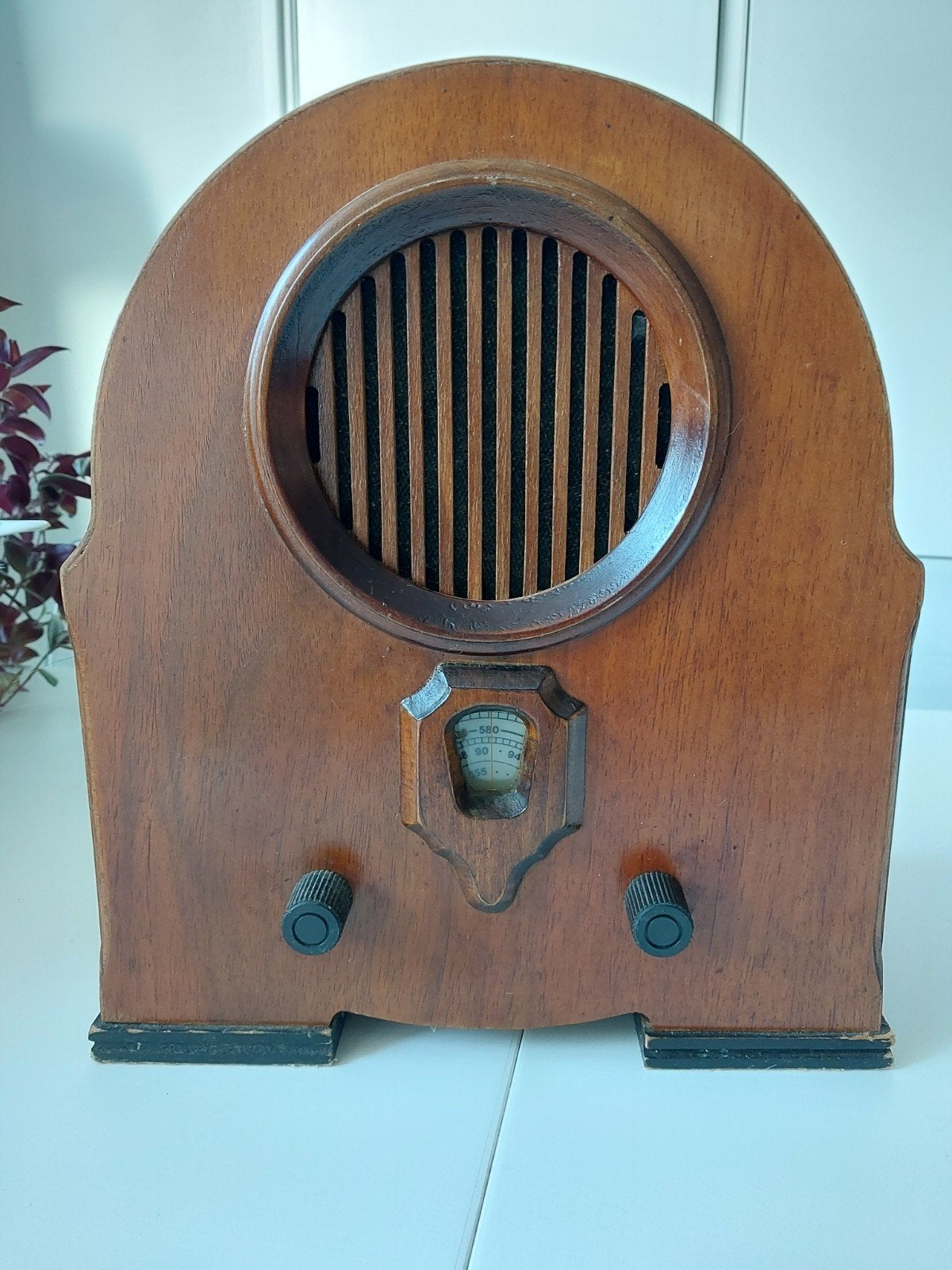 Oude werkende radio - Vintage houten radio, Audio, Tv en Foto, Radio's, Ophalen of Verzenden, Gebruikt, Radio