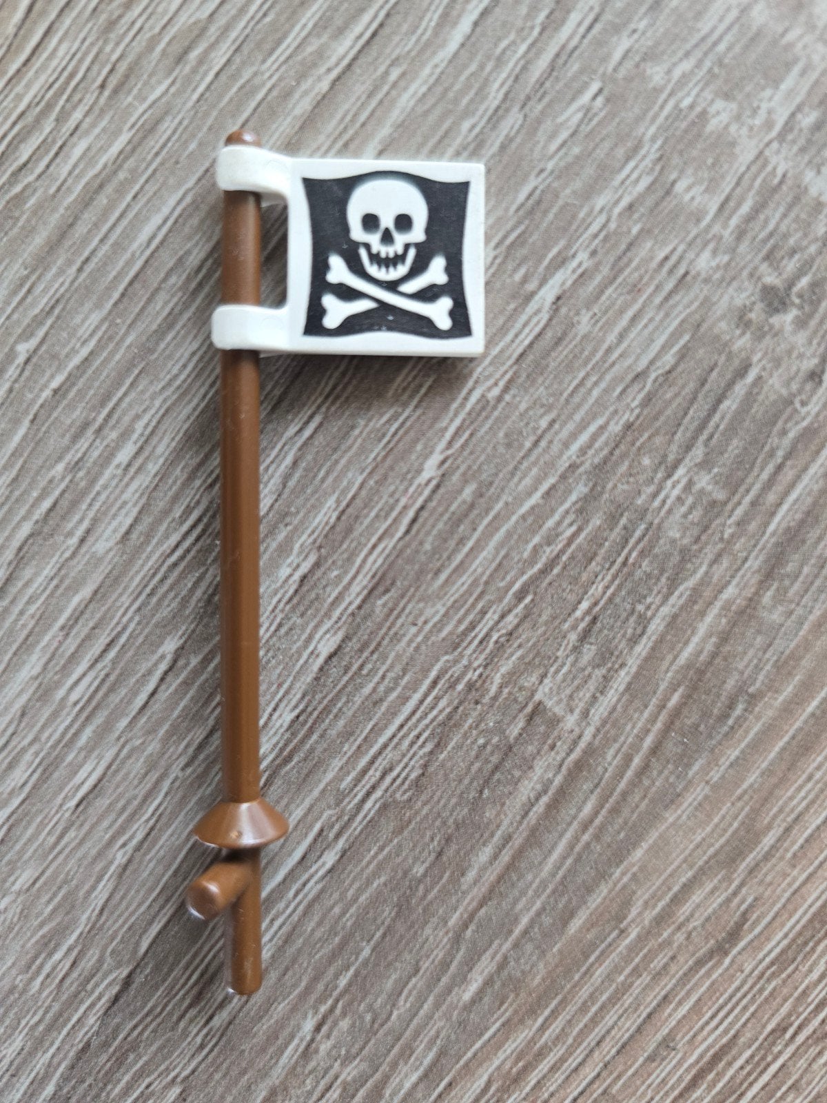 Lego Piratenvlag met stokje - Zwart/Wit/Bruin, Ophalen of Verzenden