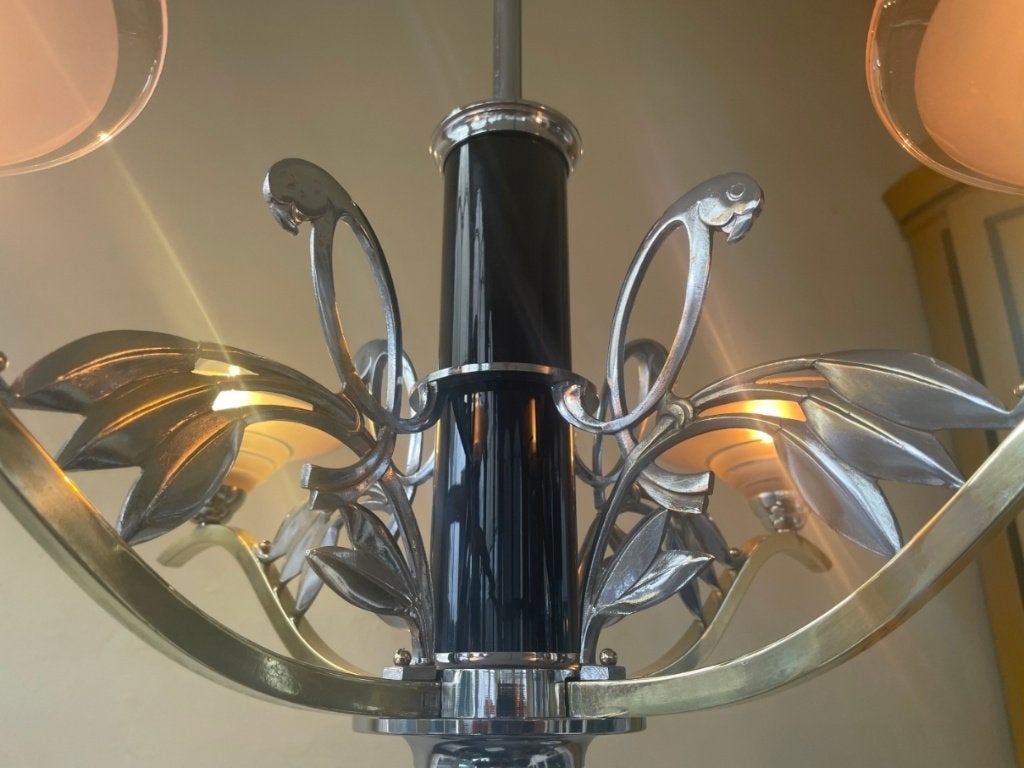 Schitterende Hanglamp Lamp met papagaaien art deco 1940, Ophalen of Verzenden