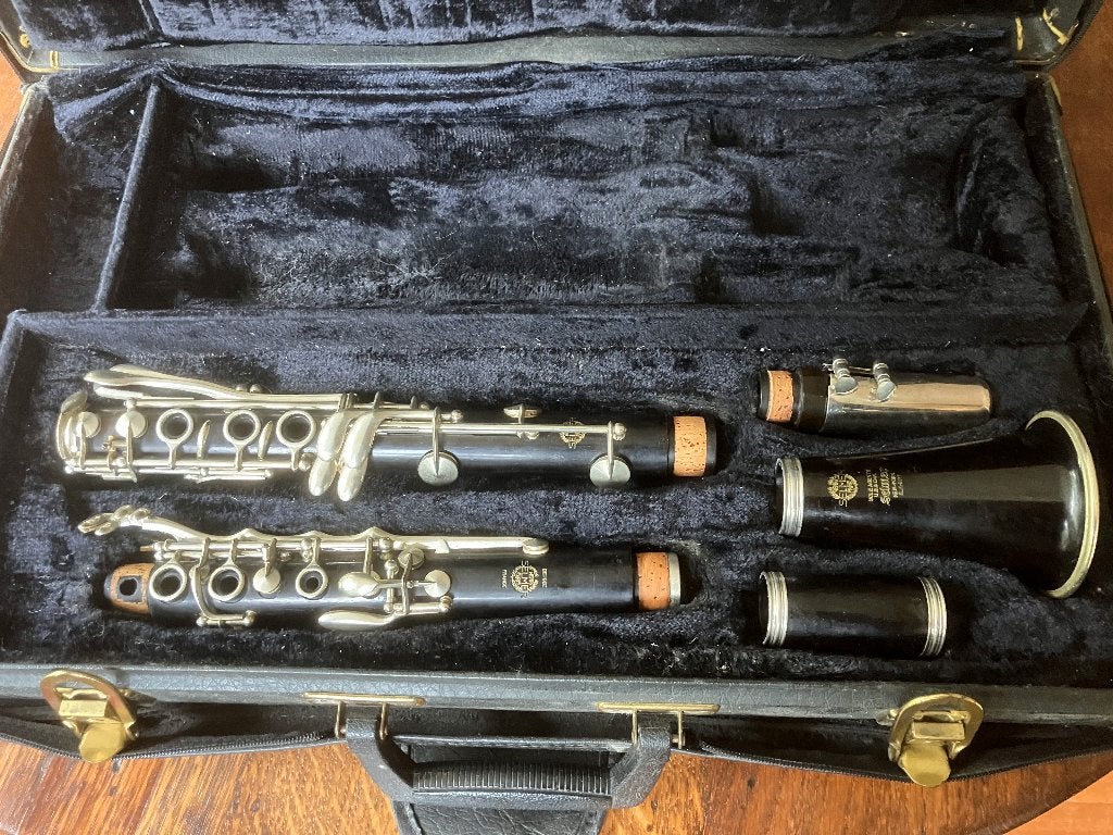 A-klarinet, Ophalen, Gebruikt, Met koffer, Hout