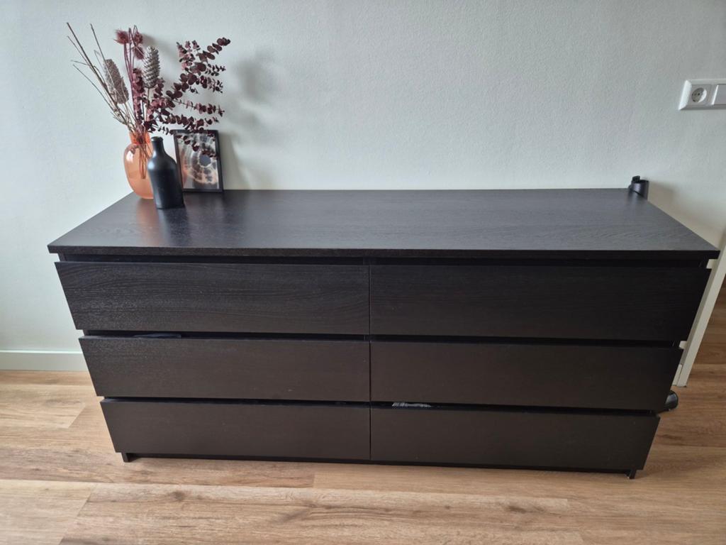 Ikea malm kast zwart, Huis en Inrichting, Kasten | Ladekasten, Ophalen, Gebruikt, 50 tot 100 cm, Minder dan 100 cm