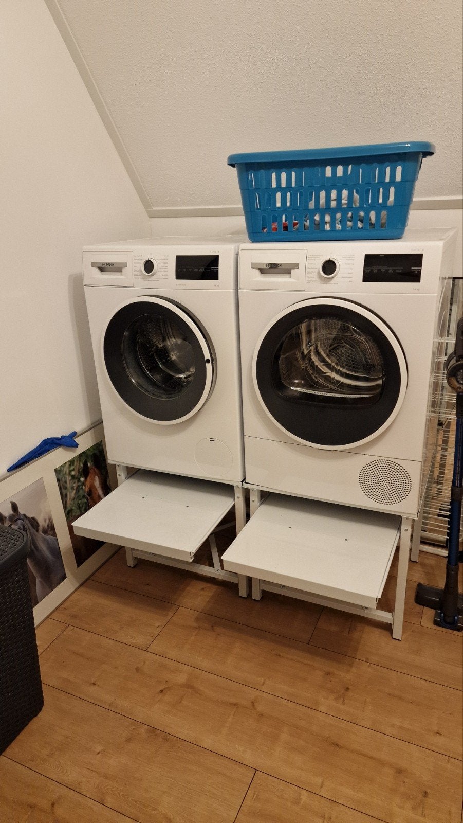 2 Wasmachine verhogers met uitschuiflade. p. p. st., Ophalen of Verzenden, Gebruikt