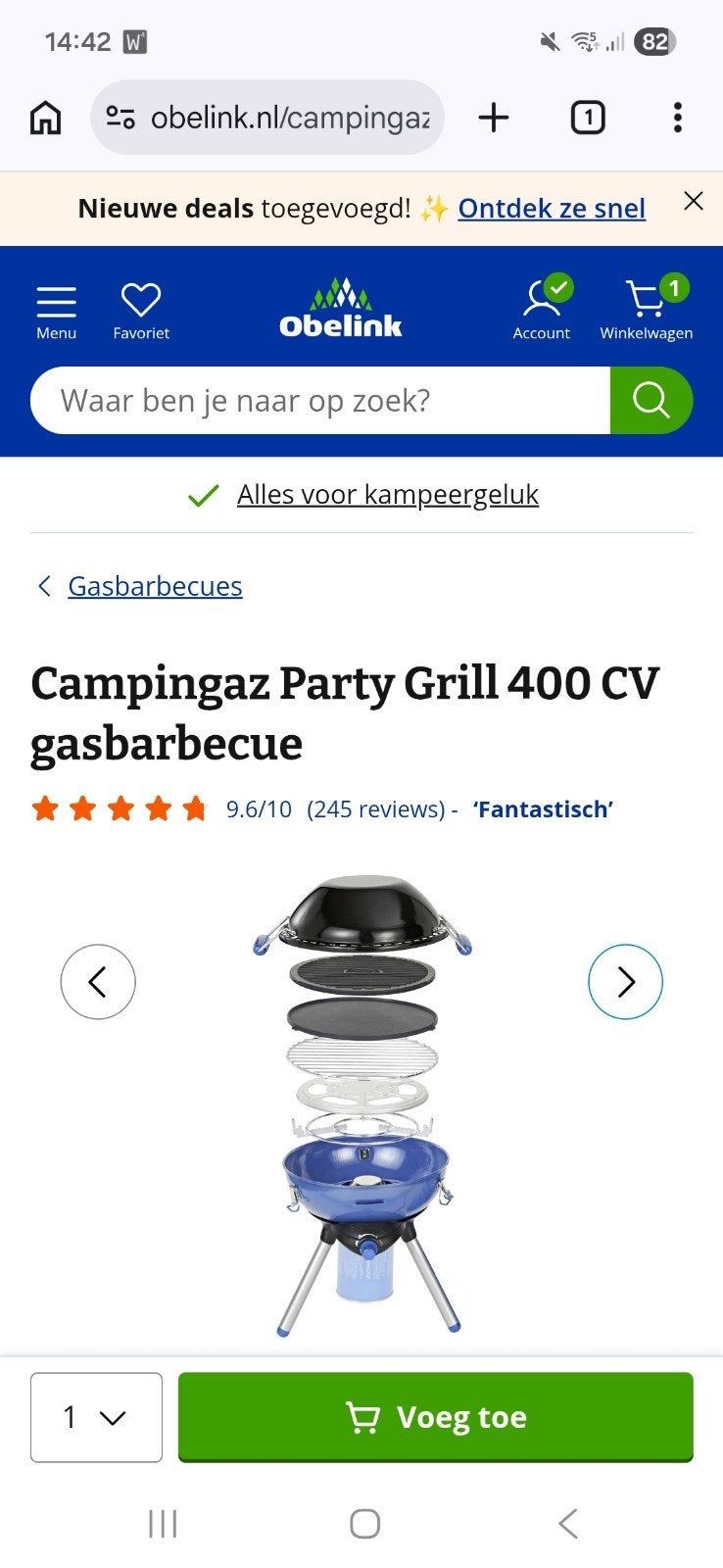 Campingaz Party Grill 400 CV gasbarbecue, Ophalen, Gebruikt, Campingaz