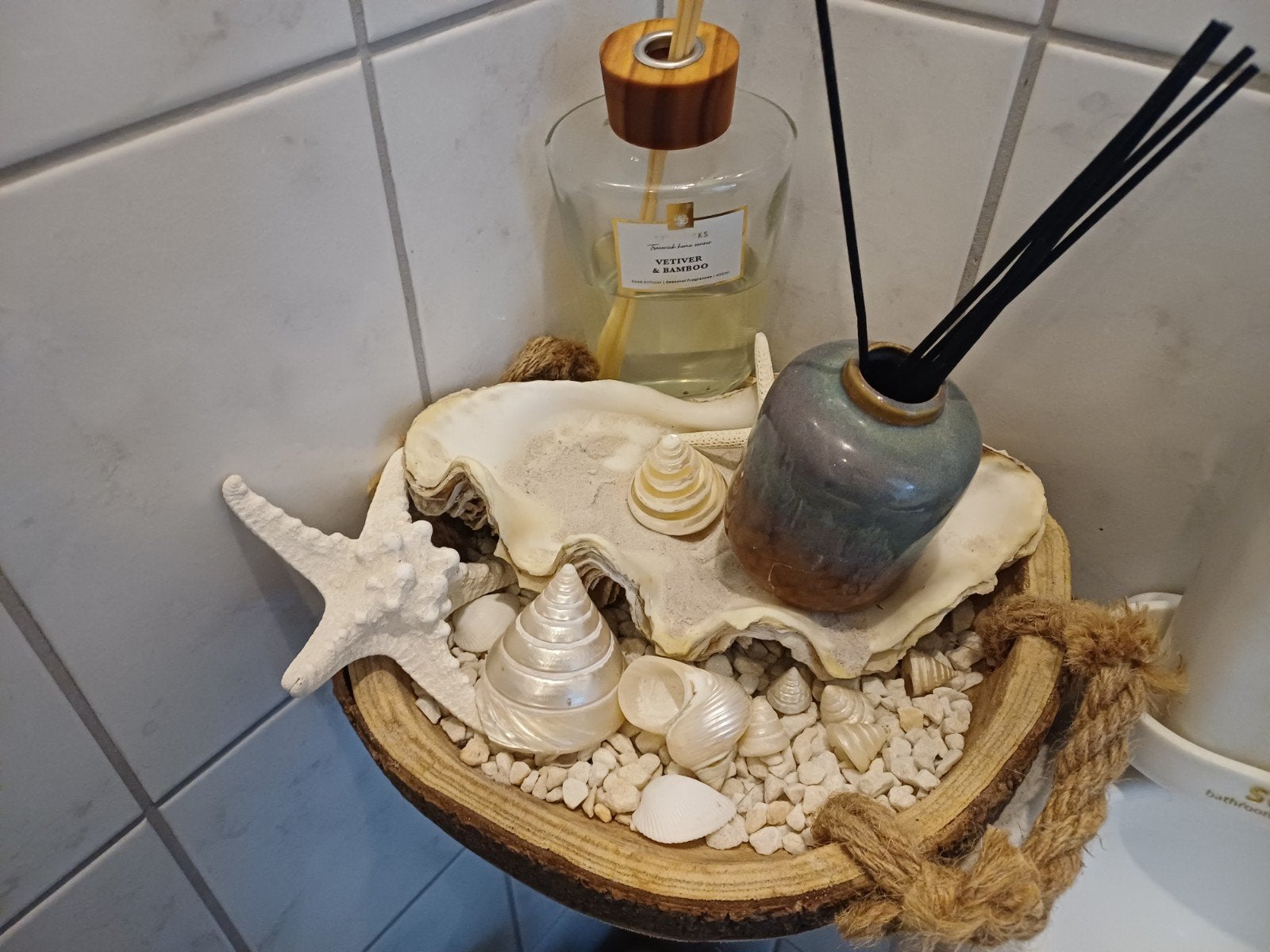 Decoratieve schelpen schaal vol, Meerkleurig, Ophalen of Verzenden, Natuurlijk materiaal, Landelijk