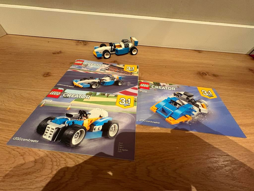 LEGO Creator 3-in-1 Raceauto (31072) met instructies, Ophalen of Verzenden, Zo goed als nieuw, Complete set, Lego