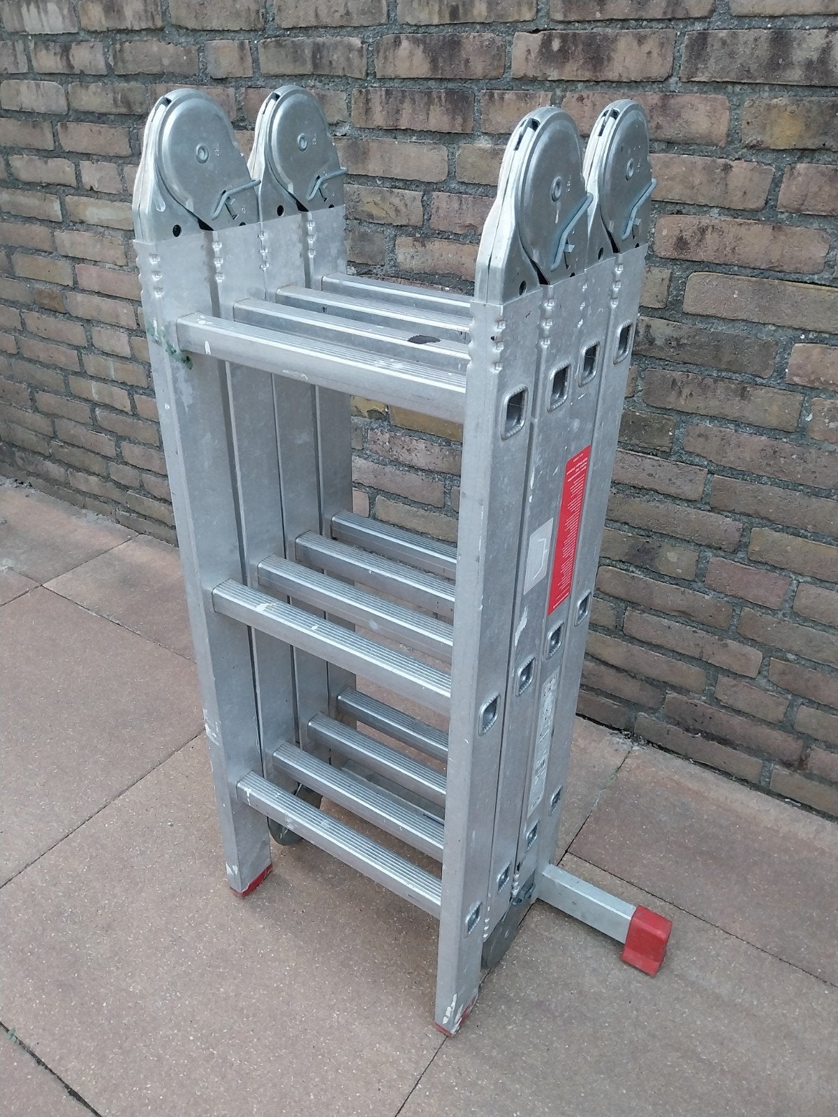 Multifunctionele vouwladder 4x3 treden, 150 kg draagvermogen, Ophalen, Gebruikt, Ladder, Opvouwbaar of Inschuifbaar