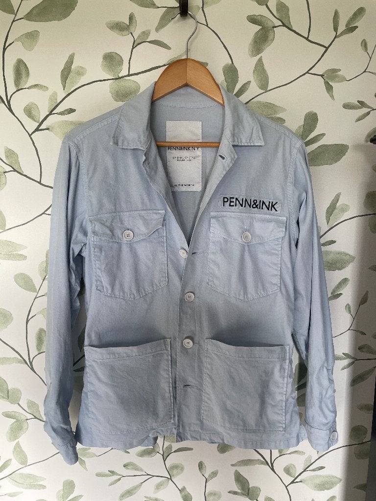 Penn & Ink licht blauw jasje colbert blazer XS 34 - 36, Penn & Ink, Blauw, Ophalen of Verzenden, Zo goed als nieuw