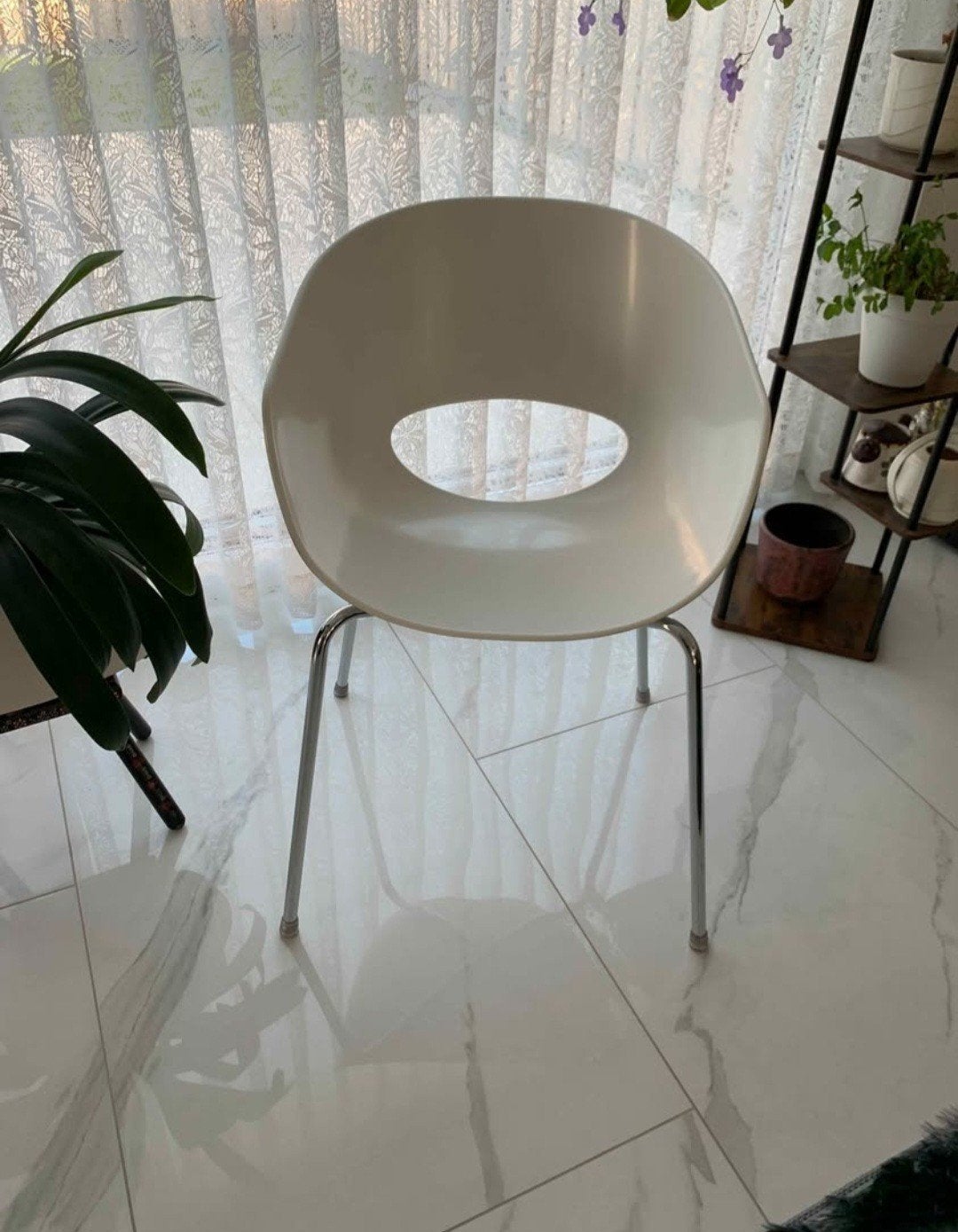 Moderne witte stoel met metalen poten - Sintesi Orbit Large, Ophalen, Wit, Zo goed als nieuw, Eén