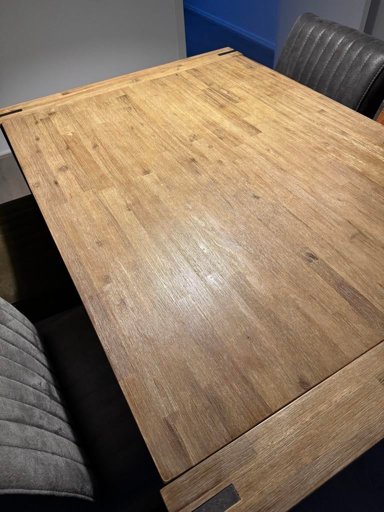 Vierpersoons eethoek, stevige tafel en ZGAN stoelen, Huis en Inrichting, Tafels | Eettafels, Zo goed als nieuw, 50 tot 100 cm