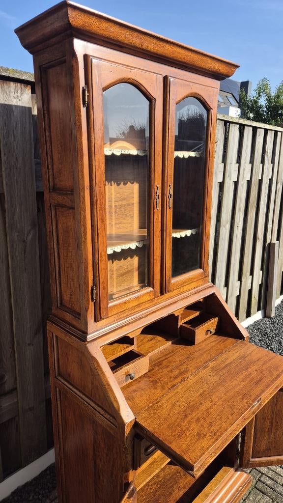 KLEPBUREAU SECRETAIRE SIERKAST, Huis en Inrichting, Kasten | Secretaires, Ophalen, Gebruikt, Geslepen glas