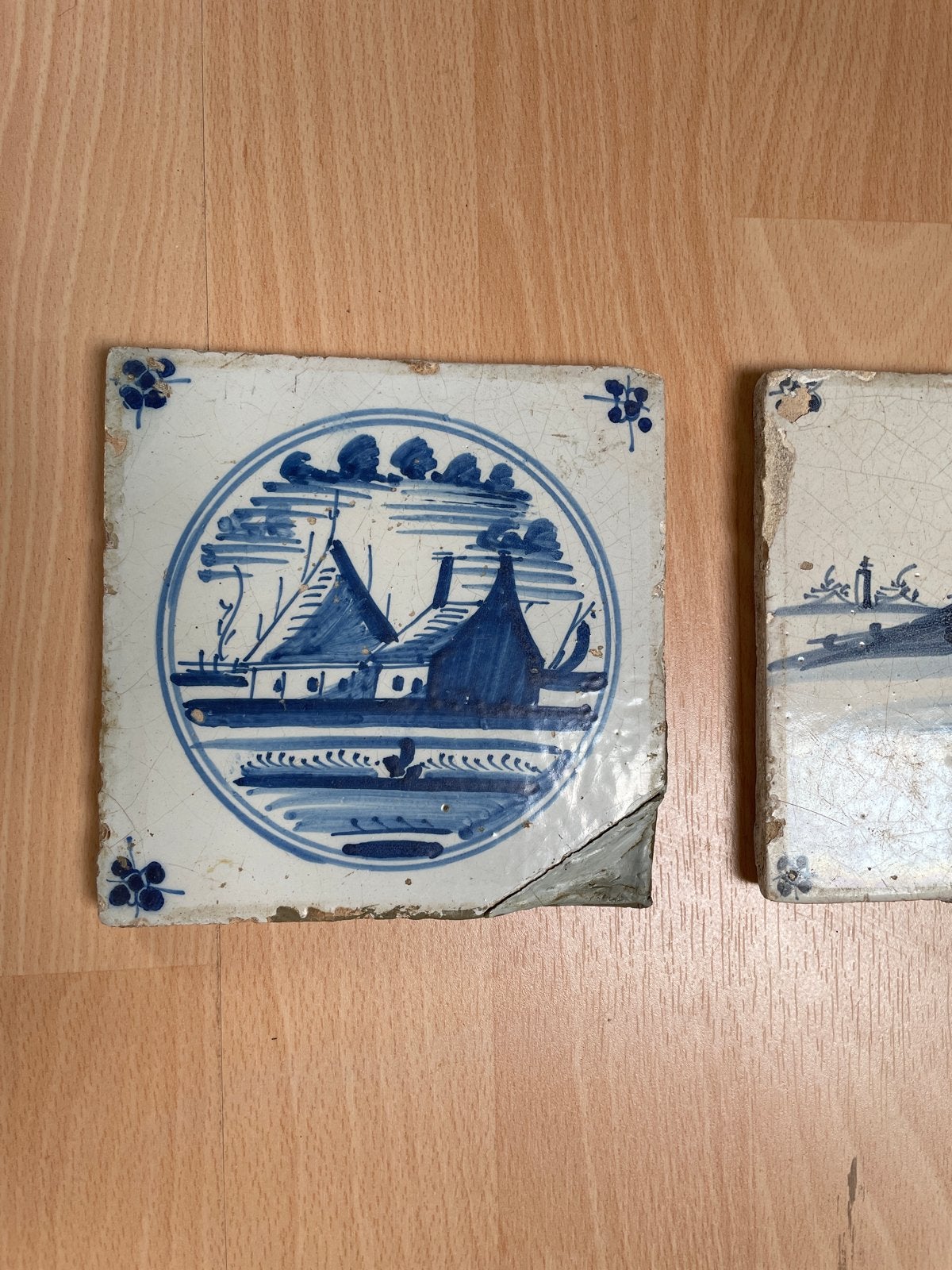 Antieke Hollandse Tegeltjes - Handgeschilderd, Ophalen of Verzenden