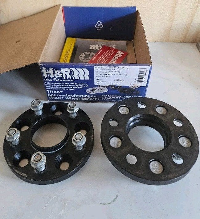 H&R aluminium wielspacers zwart 2x15mm = 30mm, Ophalen of Verzenden, Gebruikt