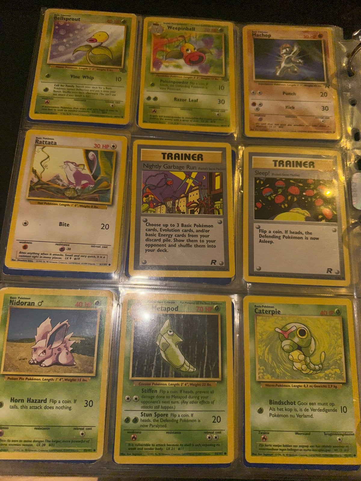 Pokémon kaarten uit 1995 (Base Set, Team Rocket), Ophalen of Verzenden, Gebruikt, Meerdere kaarten