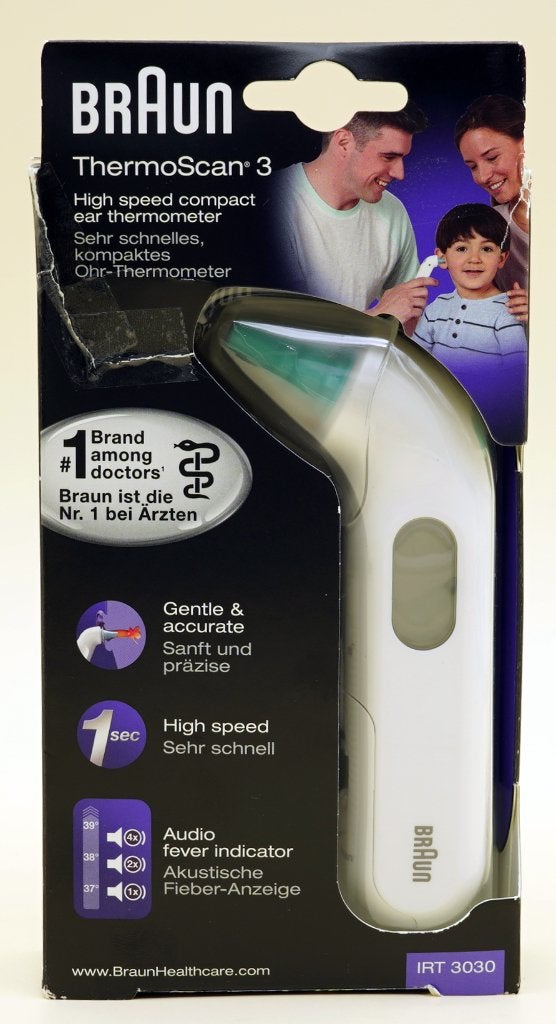 Braun ThermoScan 3 Oorthermometer (IRT 3030), ., Ophalen of Verzenden, Zo goed als nieuw, Braun