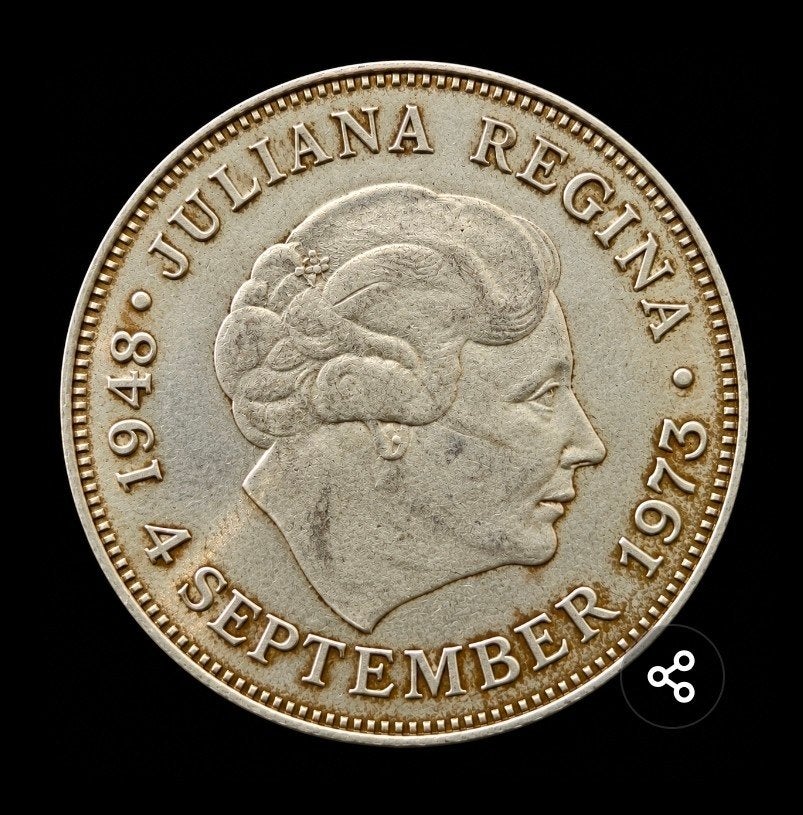 Zilveren 10 Gulden Munt Koningin Juliana 1973, Koningin Juliana, Zilver, Ophalen of Verzenden, Losse munt
