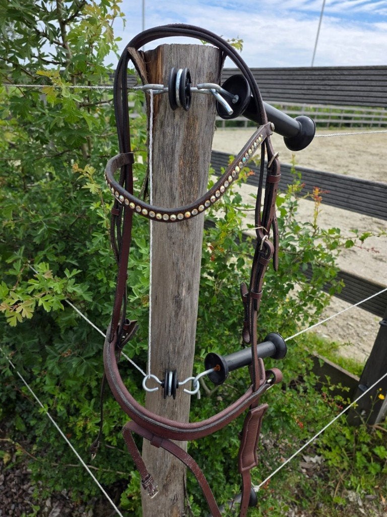Bruin hoofdstel Full, Dieren en Toebehoren, Paarden en Pony's | Hoofdstellen en Tuigage, Ophalen of Verzenden, Gebruikt, Dressuur
