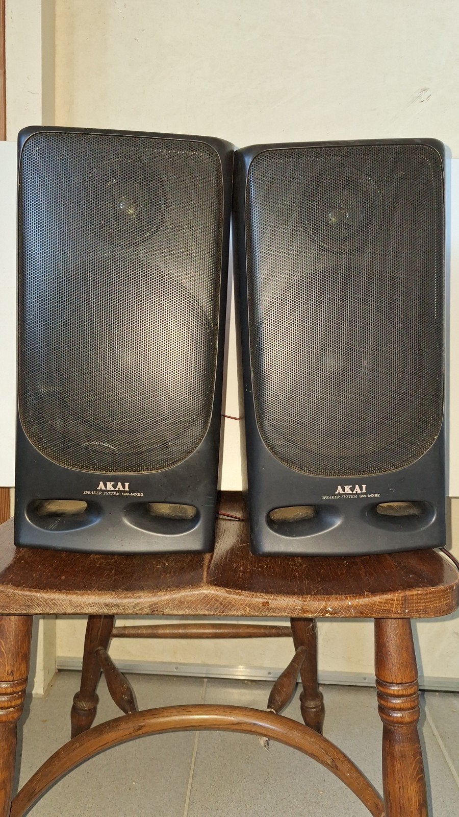 Akai SW-MX92 Speakerset - Vintage Boekenplank Luidsprekers, Ophalen of Verzenden, Gebruikt, Minder dan 60 watt, Boekenplank luidspreker