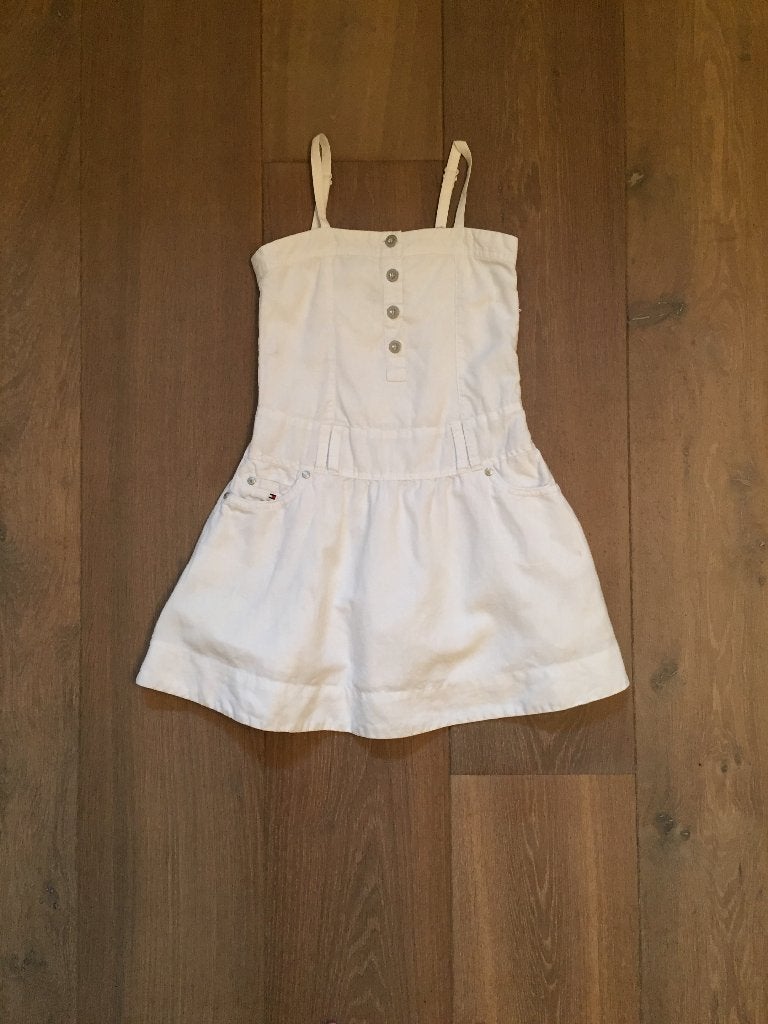 Tommy Hilfiger wit zomers jurkje; spaghettibandjes; maat 128, Kinderen en Baby's, Kinderkleding | Maat 128, Gebruikt, Meisje, Ophalen of Verzenden