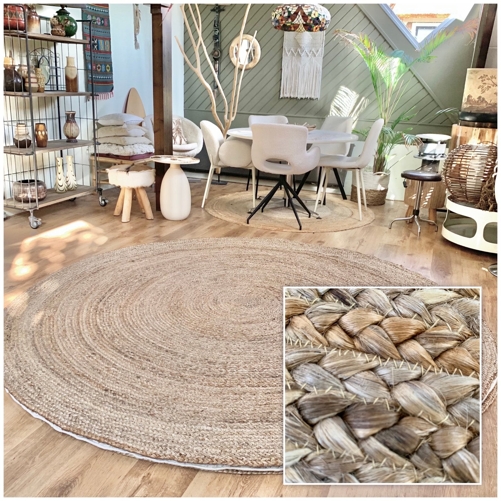 Giant sisal - bruin tinten xxl vloerkleed - fotoshoot, Ophalen, Bruin, Rond, 200 cm of meer