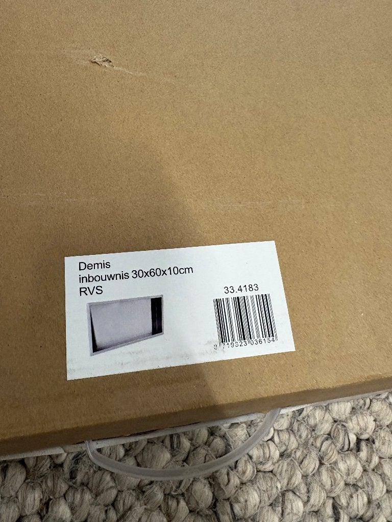 Inbouwnis 30x60x10, Ophalen, Nieuw, Rvs