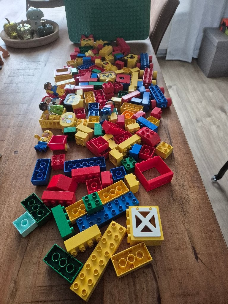 Grote partij Duplo blokken en figuren met grondplaat, Kinderen en Baby's, Ophalen, Gebruikt, Overige thema's, Duplo