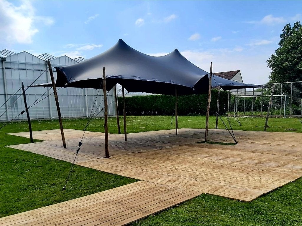 Zwarte Stretchtent huren! - Exclusieve tent bruiloft huren!, Ophalen, Nieuw, Geboorte of Huwelijk