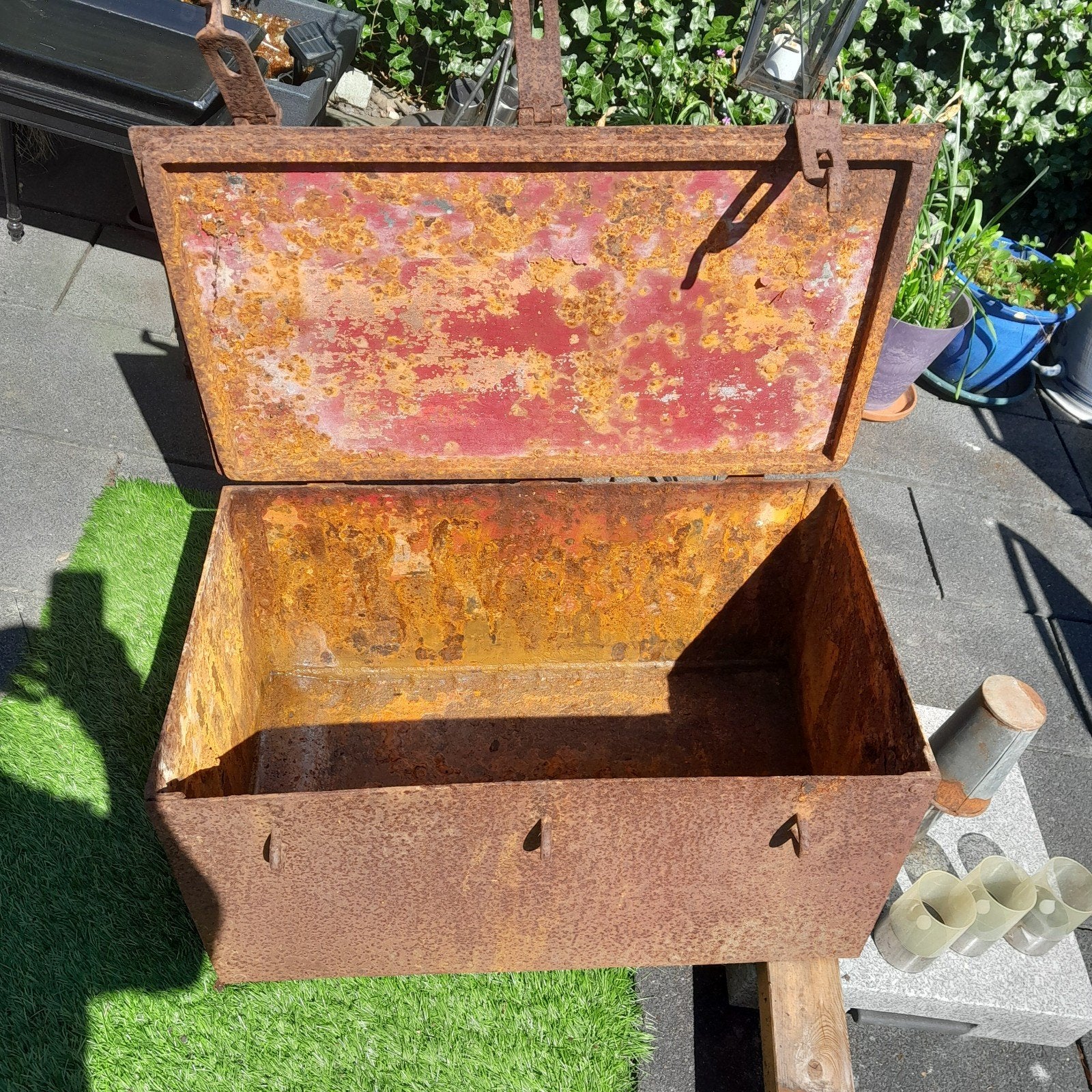 Schatkist, uitvoering staal., Minder dan 50 cm, Gebruikt, 50 tot 100 cm, Ophalen of Verzenden