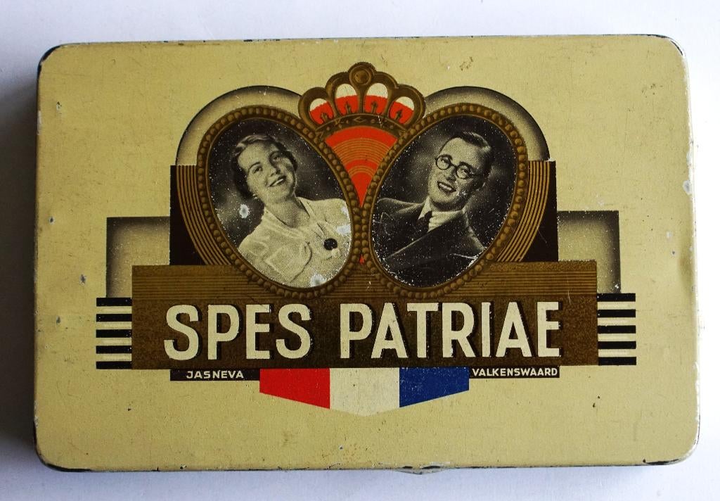Sigarenblikje Spes Patriae, Jasneva Valkenswaard, Verzamelen, Ophalen of Verzenden, Gebruikt, Overige typen