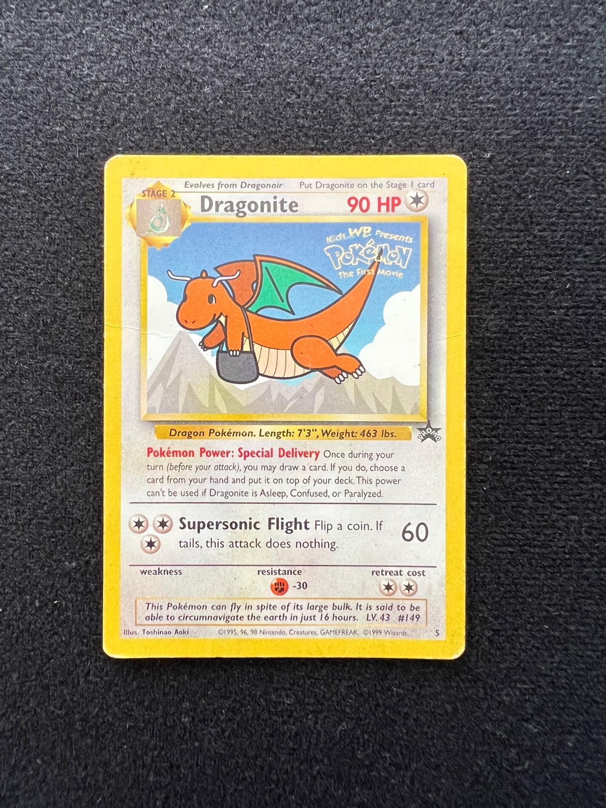 Dragonite WP 5 Black Star Promo Pokémon Kaart, Ophalen of Verzenden, Gebruikt, Losse kaart