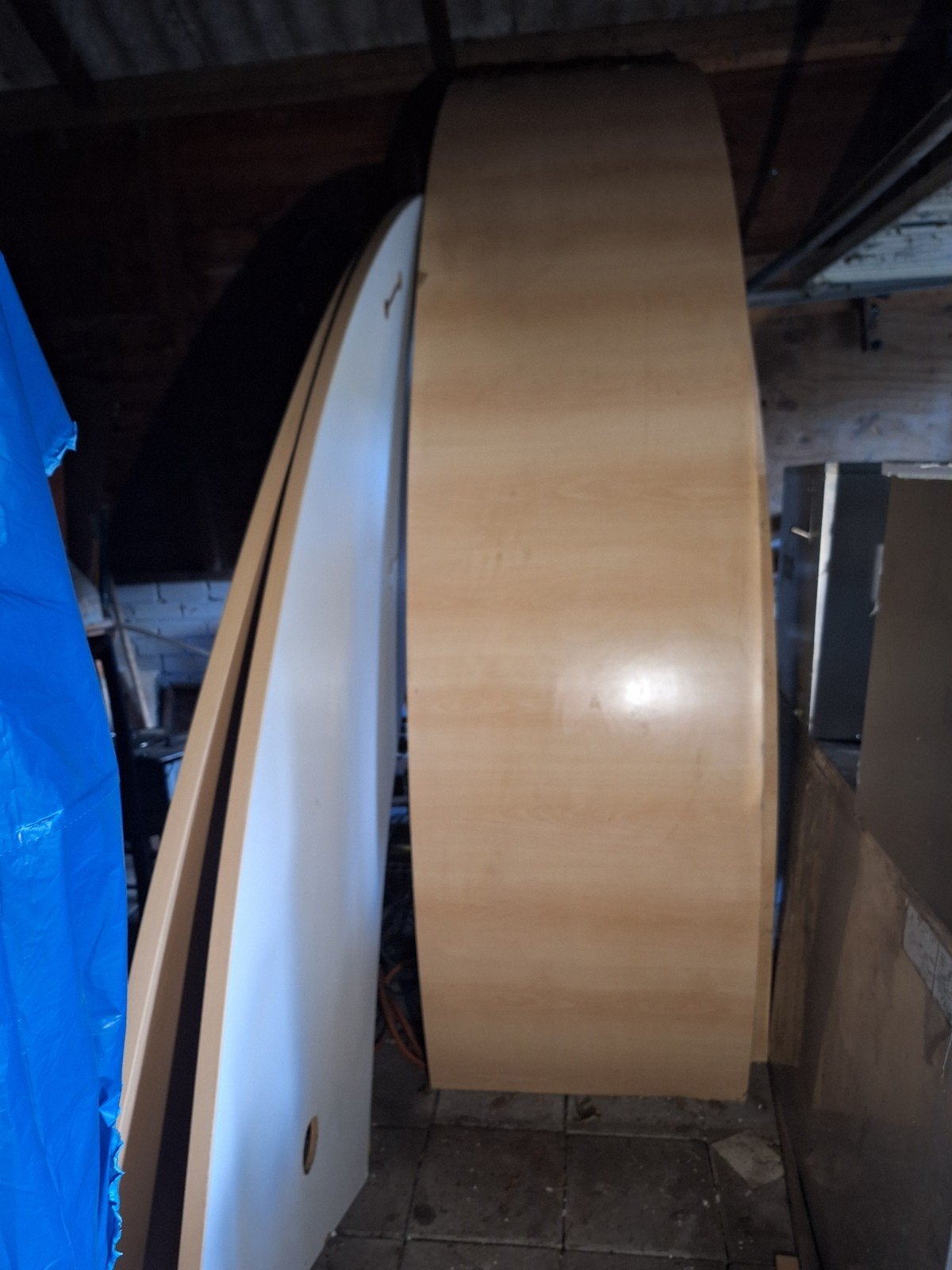 Robuuste houten receptie balie / verkoopbalie., Ophalen, Zo goed als nieuw, Hout