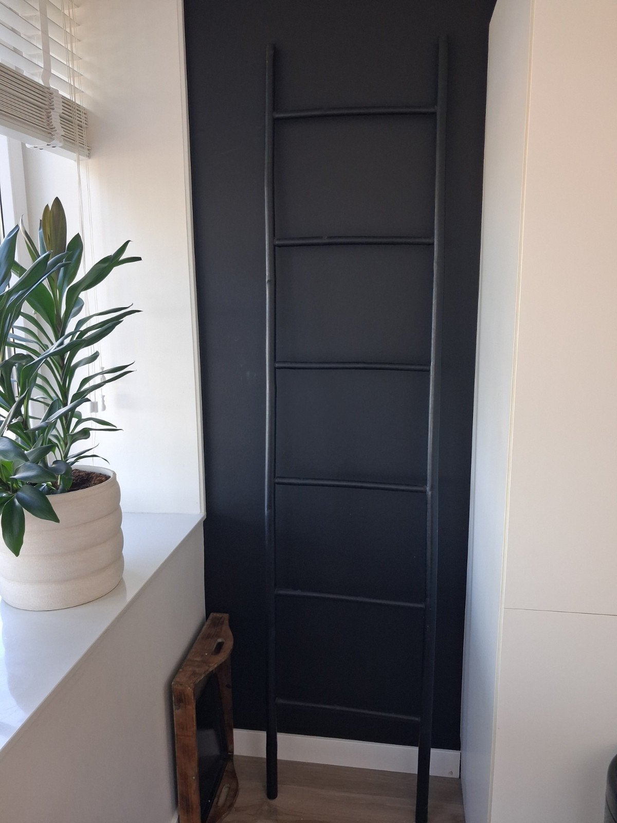 Houten decoratie ladder zwart, Huis en Inrichting, Ophalen, Zo goed als nieuw, Zwart, Hout