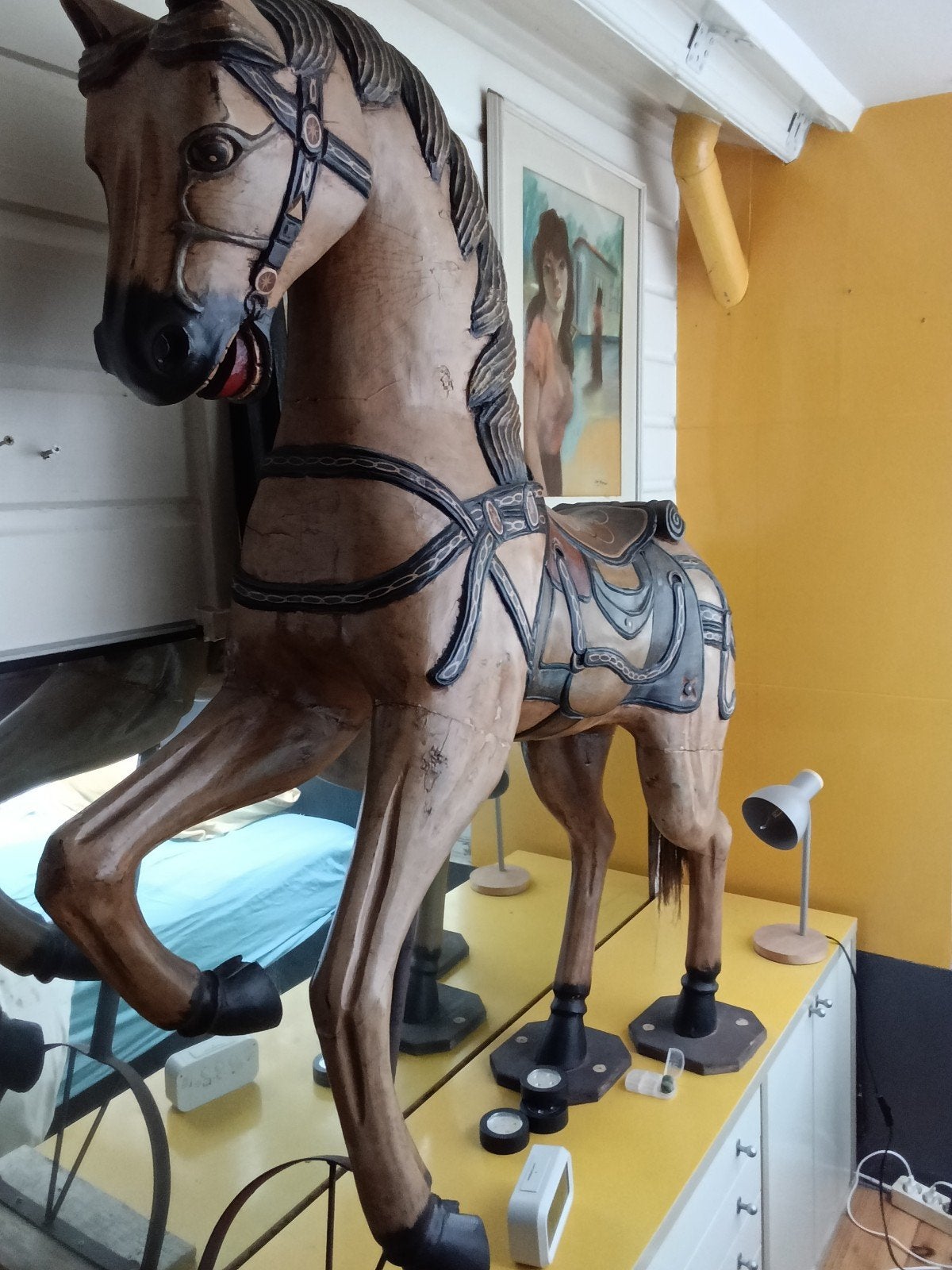 Draaimolen paard groot 1.34 hg x 1.10 br, Ophalen, Zo goed als nieuw