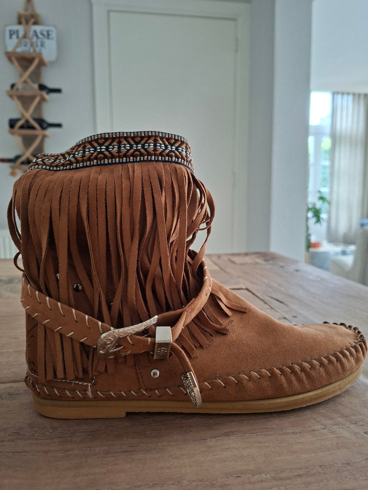 Ibiza laarsjes, cognac kleur, maat 40, Bruin, Lage of Enkellaarzen, Ophalen of Verzenden, Zo goed als nieuw