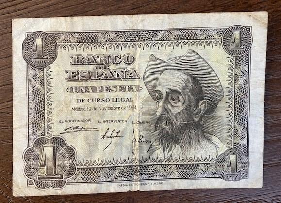 Spanje 1 peseta, Ophalen of Verzenden, Overige landen, Los biljet