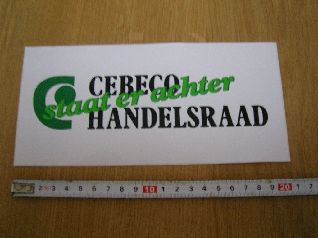 sticker CEBECO HANDELSRAAD staat er achter, Ophalen of Verzenden, Zo goed als nieuw