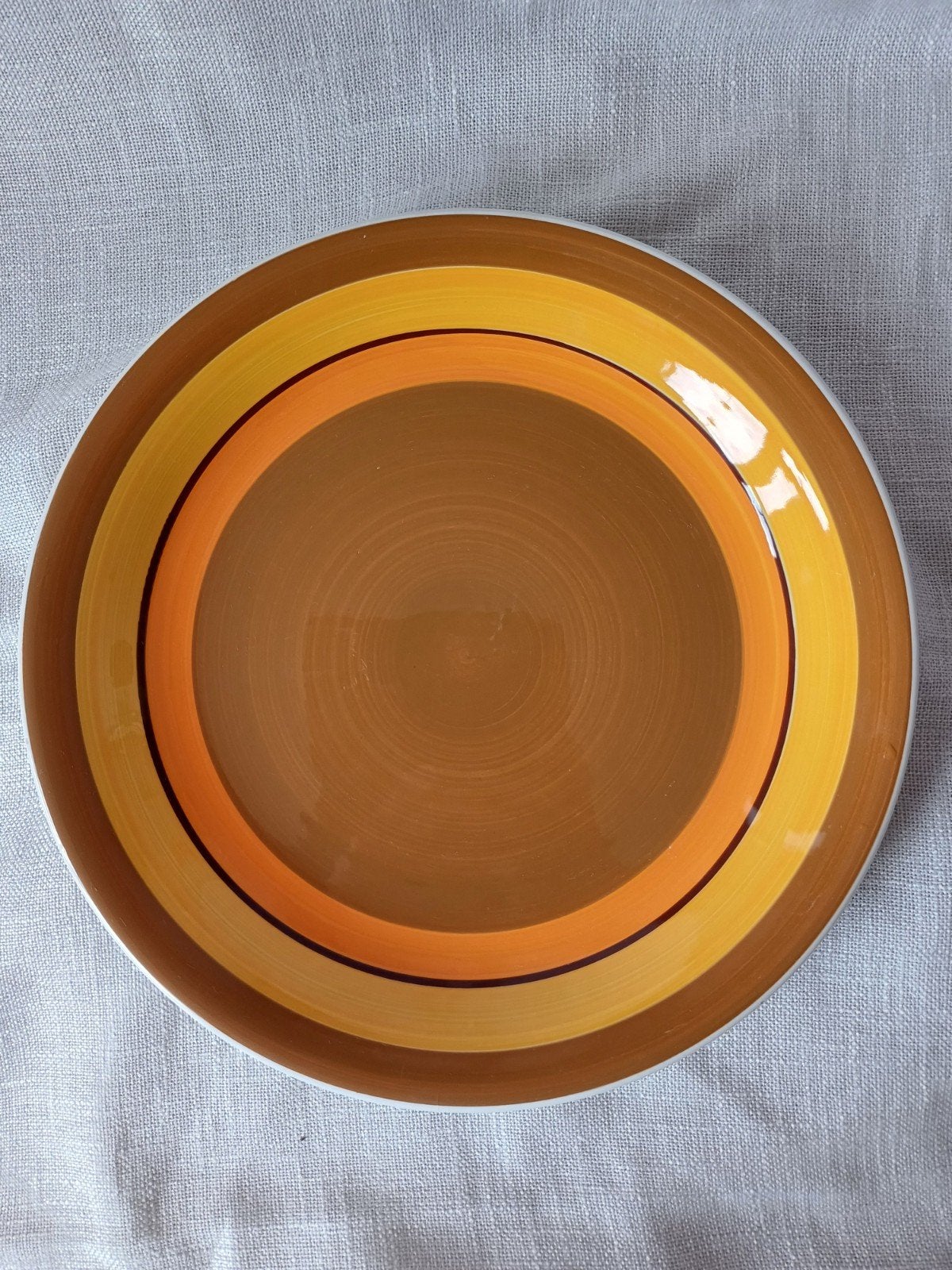 retro serveer bord oranje bruin, Ophalen of Verzenden, Huis en Inrichting