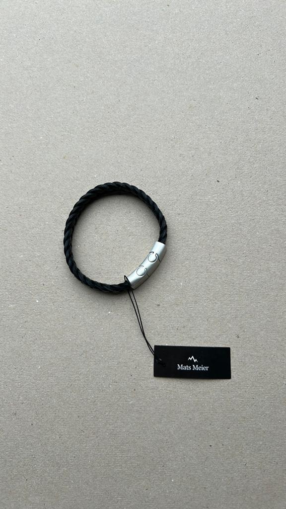Nieuw Mats Meier gevlochten leren armband., Ophalen of Verzenden, Nieuw, Zwart, Leer