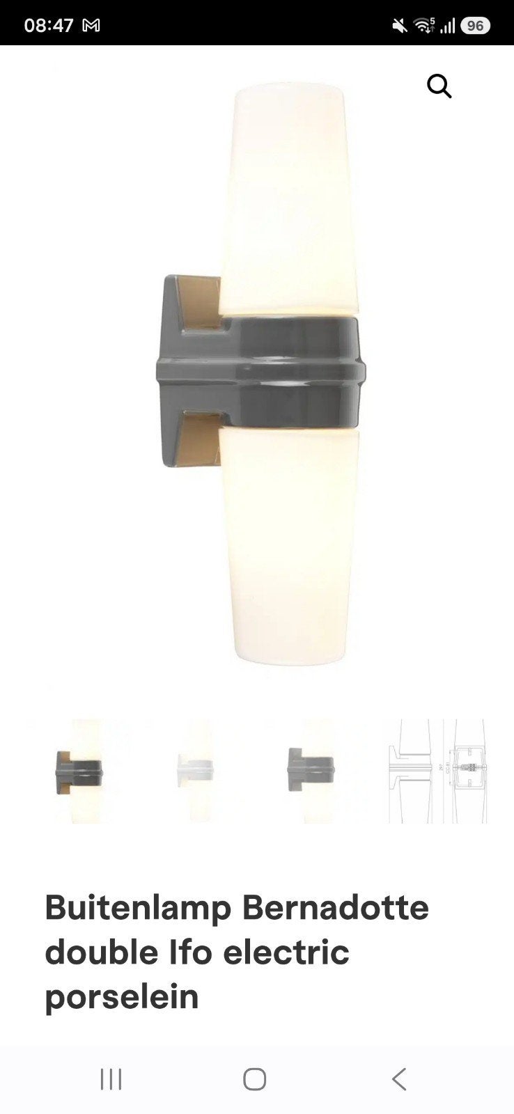 Bernadotte Double / Badkamer of Buitenlamp, Huis en Inrichting, Overige merken, Waterbestendig, Meerkleurig, E14 (klein)