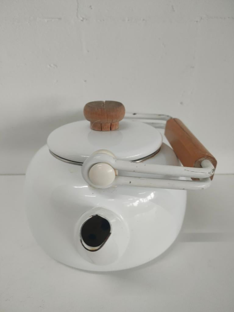 Theepot Deens Emaille wit (Outlet De Overkant), Antiek en Kunst, Ophalen of Verzenden